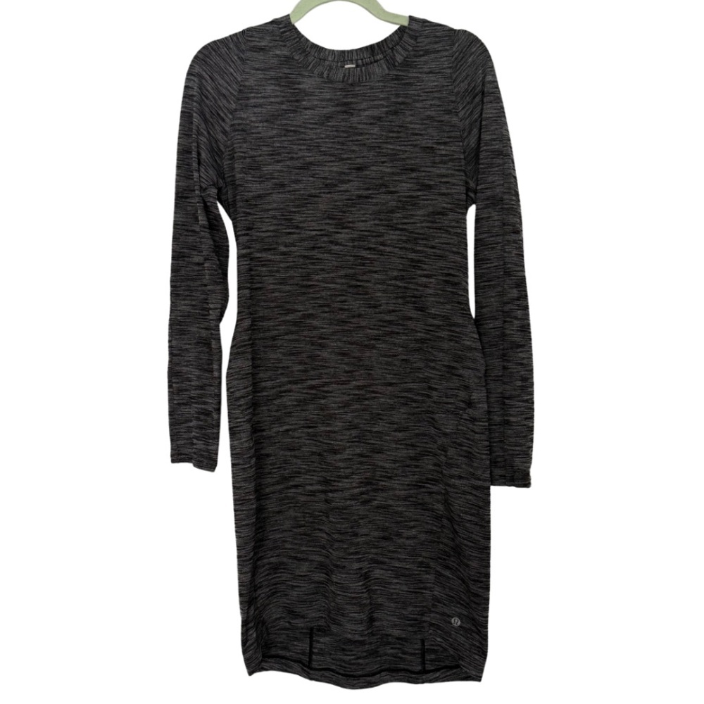 Lululemon &go Where-To Dress Long Sleeve Heathered Black Size 8 - Picture 5 of 14